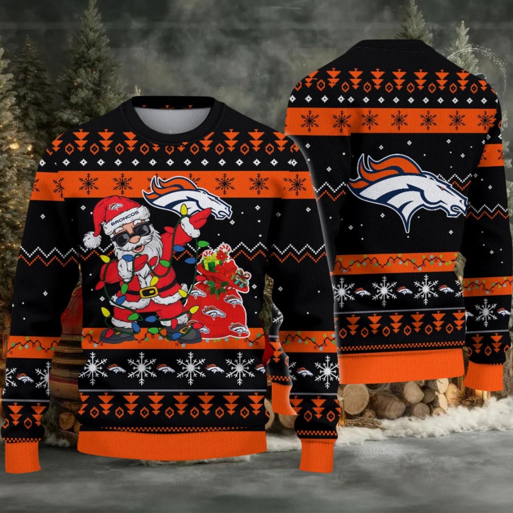 Denver Broncos Santa Claus Ugly Christmas Sweater Denver Broncos Santa Claus Ugly Christmas Sweater