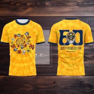 Denver Nuggets 2025 Grateful Dead Band Sixty Years So Far Celebration Tshirt Hoodie