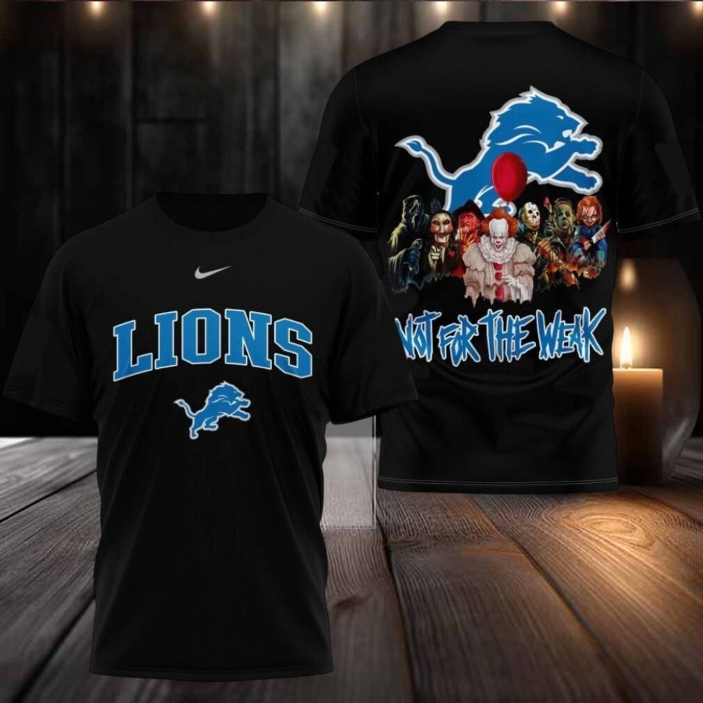 Detroit Lions 2025 NFL Not For The Weak Halloween All Over Print Logo Two Sided Shirt Detroit Lions 2025 NFL Not For The Weak Halloween All Over Print Logo Two Sided Shirt