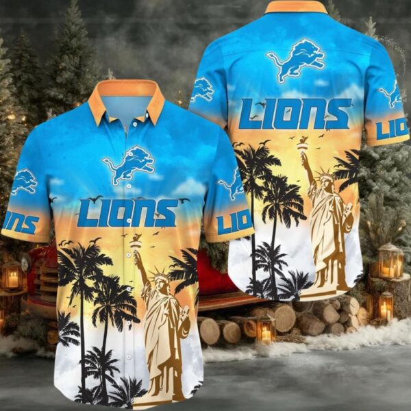 Detroit Lions Hawaii Shirt Statue Of Liberty Aloha Shirt