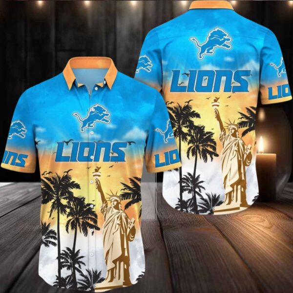 Detroit Lions Hawaii Shirt Statue Of Liberty Aloha Shirt