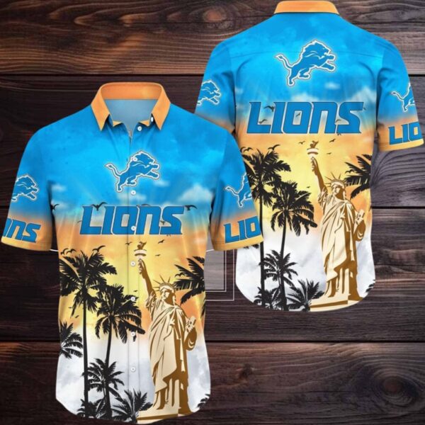 Detroit Lions Hawaii Shirt Statue Of Liberty Aloha Shirt