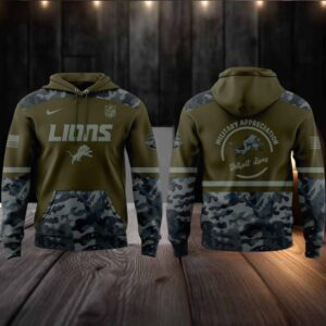 Detroit Lions Military Appreciation Month 2025 Veteran Honor Hoodie T Shirt