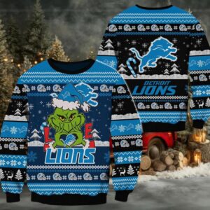 Detroit Lions NFL Grinch Football Limited Ugly Christmas Sweater