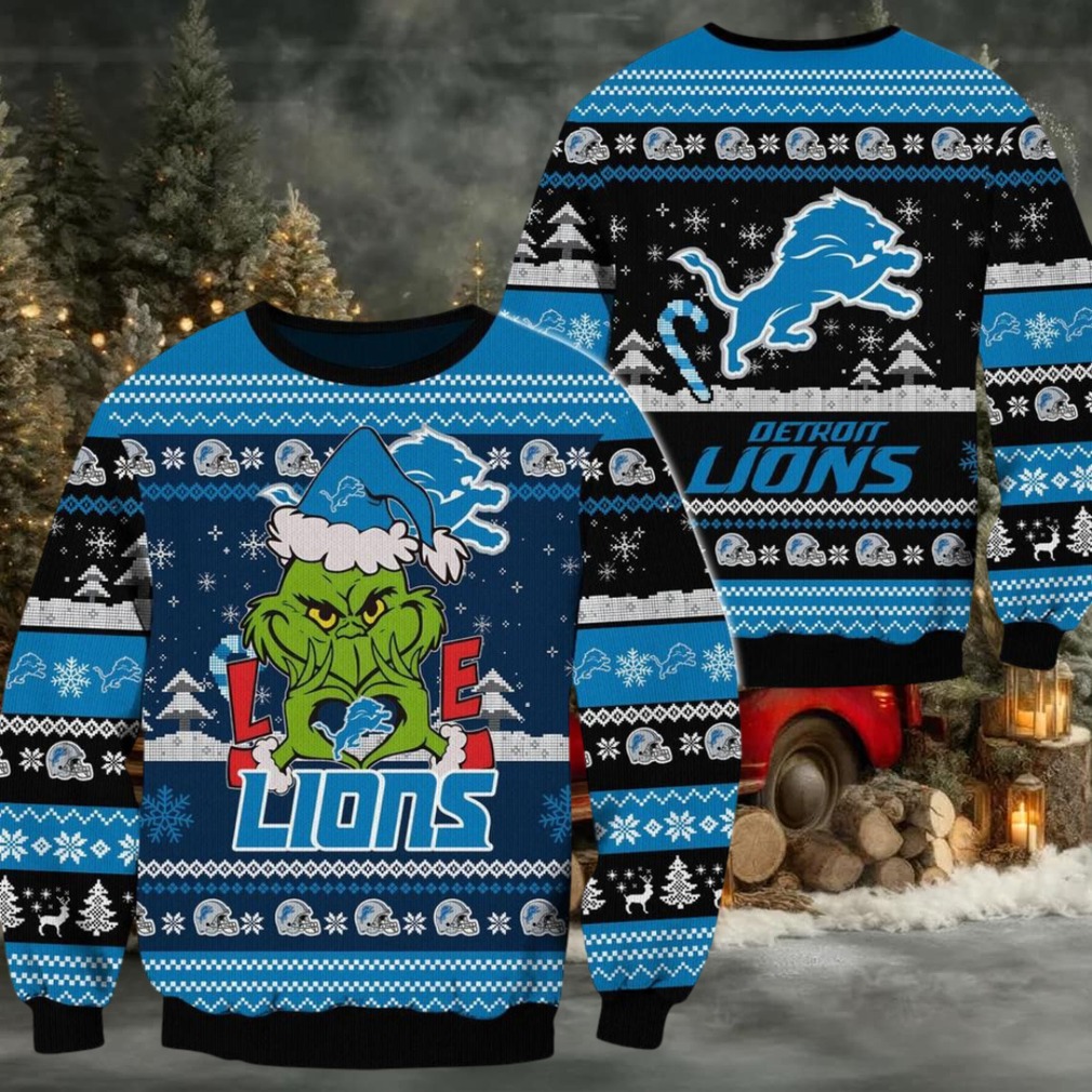 Detroit Lions NFL Grinch Football Limited Ugly Christmas Sweater Detroit Lions NFL Grinch Football Limited Ugly Christmas Sweater