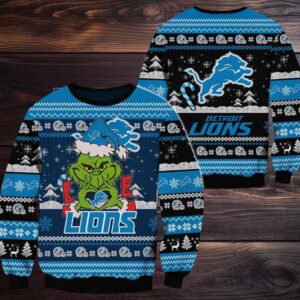 Detroit Lions NFL Grinch Football Limited Ugly Christmas Sweater