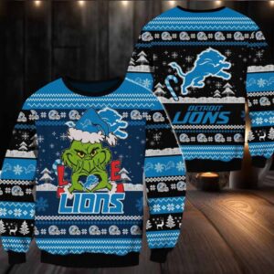 Detroit Lions NFL Grinch Football Limited Ugly Christmas Sweater