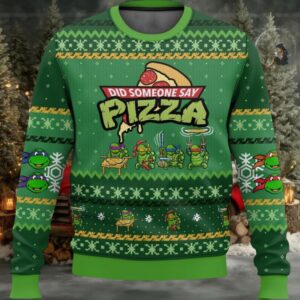 Did Someone Say Pizza Ninja Turtles Ugly Christmas Sweater