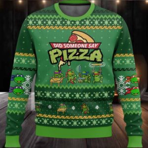 Did Someone Say Pizza Ninja Turtles Ugly Christmas Sweater