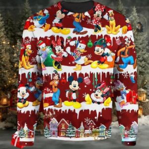 Disney Characters Mickey Donald Duck Pluto Ugly Sweater, Disney Mickey Mouse Donald Duck Christmas Sweater, Funny Disney Characters Shirt