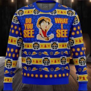 Do You See What I See Monkey D Luffy One Piece Ugly Christmas Sweater