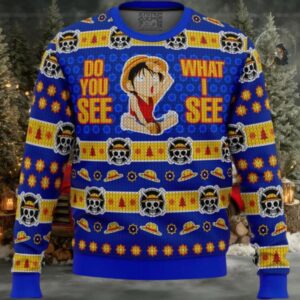 Do You See What I See Monkey D Luffy One Piece Ugly Christmas Sweater