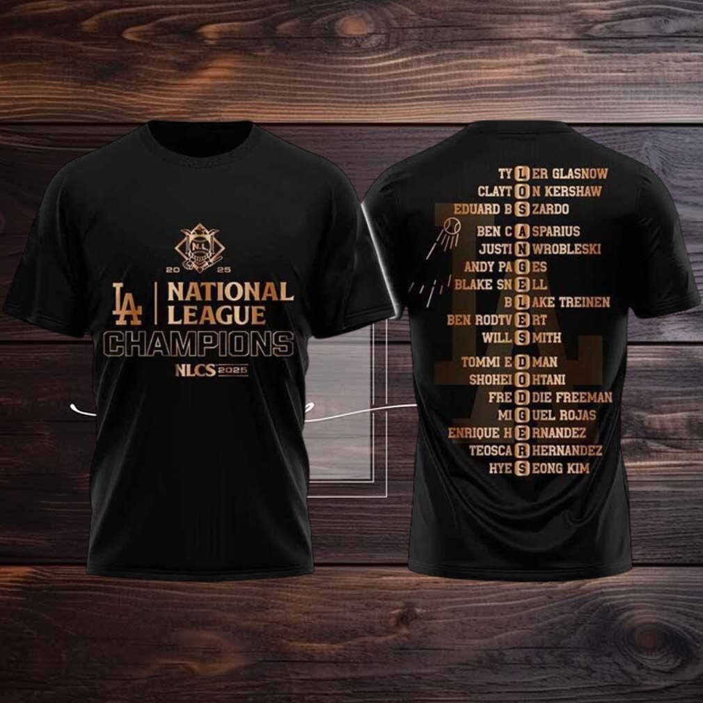 Dodgers National League Champions 2025 Two Sided Shirt Dodgers National League Champions 2025 Two Sided Shirt