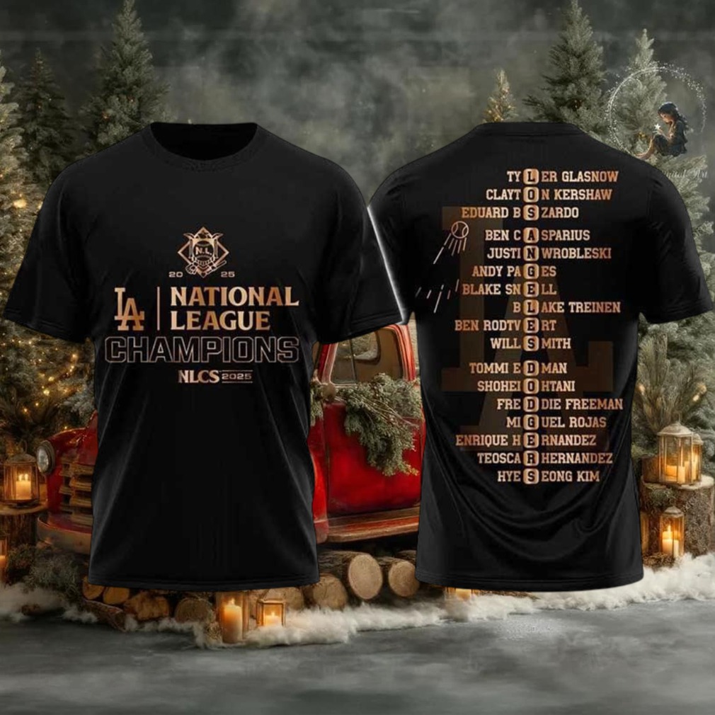 Dodgers National League Champions 2025 Two Sided Shirt Dodgers National League Champions 2025 Two Sided Shirt