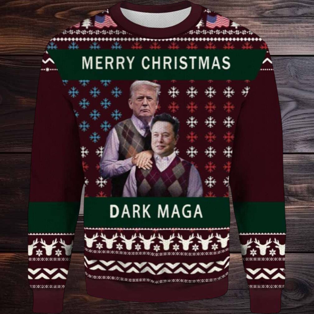 Donald Trump And Elon Musk Step Brothers Dark MAGA Ugly Christmas Sweater Donald Trump And Elon Musk Step Brothers Dark MAGA Ugly Christmas Sweater