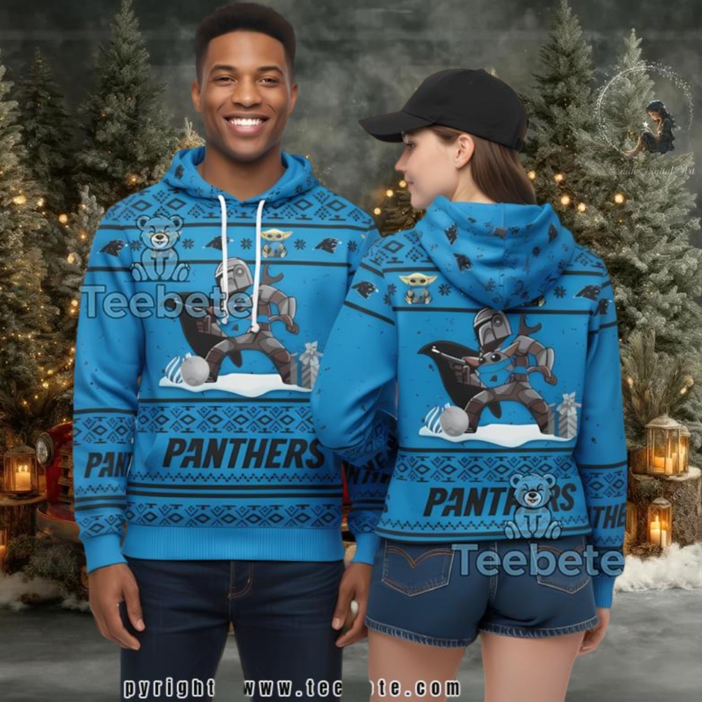 Carolina Panthers Boba Fett 3D Ugly Pullover Hoodie Carolina Panthers Boba Fett 3D Ugly Pullover Hoodie