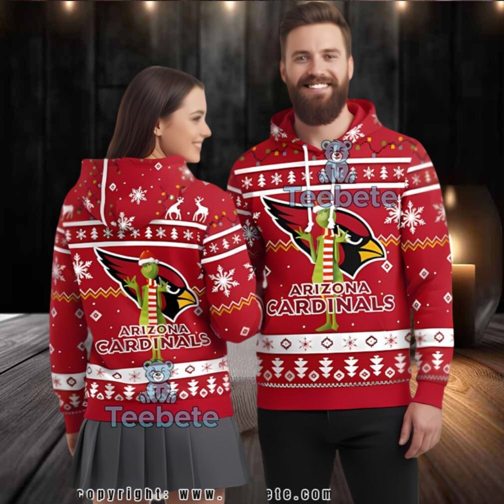 Arizona Cardinals Grinch Christmas Ugly 3D Hoodie Youth Arizona Cardinals Grinch Christmas Ugly 3D Hoodie Youth