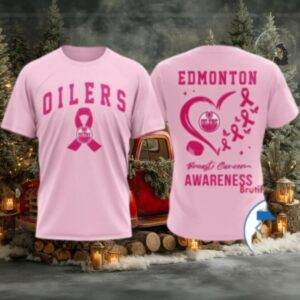 Edmonton Oilers 2025 NHL Pink Breast Cancer Awareness All Over Print Shirt
