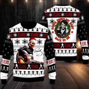 Elvis Santa Bring My Baby Back To Me Ugly Christmas Sweater