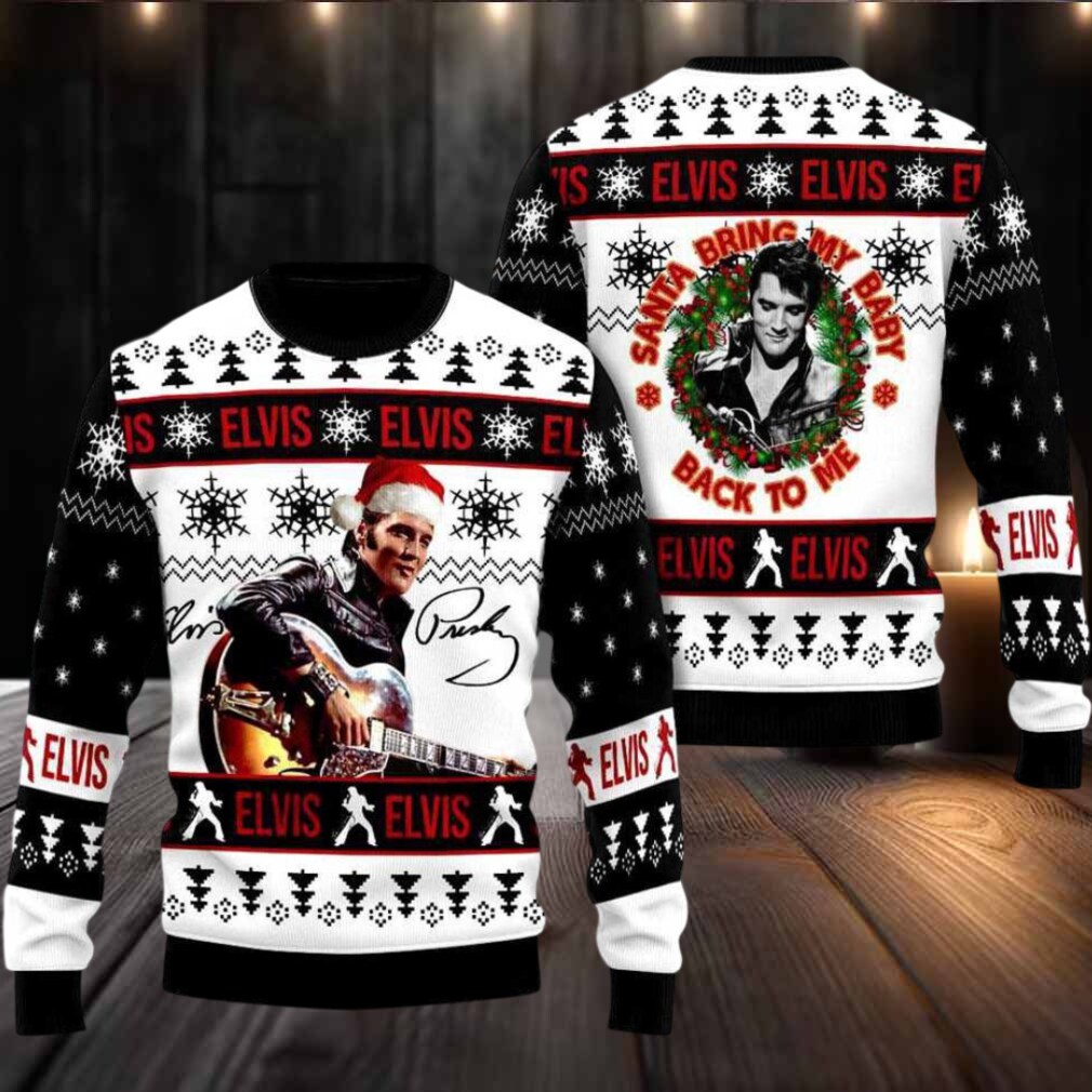 Elvis Santa Bring My Baby Back To Me Ugly Christmas Sweater Elvis Santa Bring My Baby Back To Me Ugly Christmas Sweater