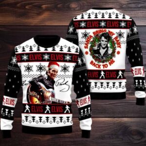 Elvis Santa Bring My Baby Back To Me Ugly Christmas Sweater