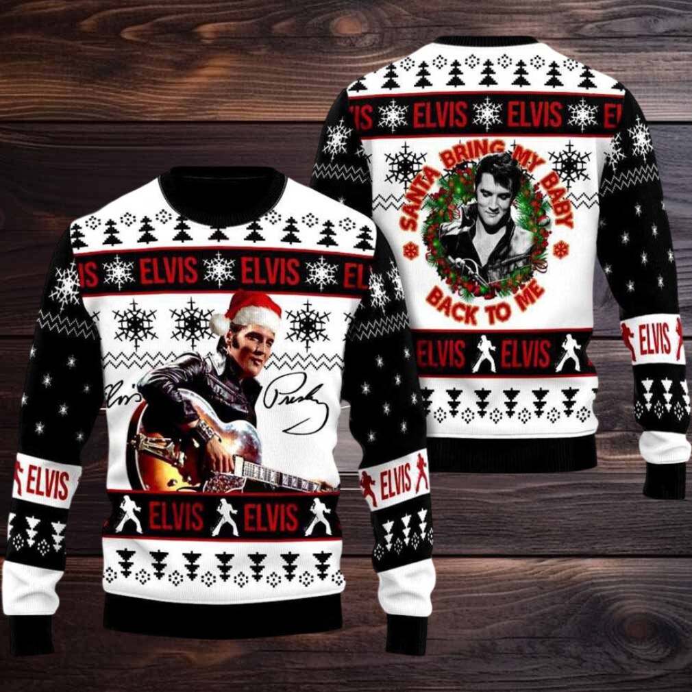Elvis Santa Bring My Baby Back To Me Ugly Christmas Sweater Elvis Santa Bring My Baby Back To Me Ugly Christmas Sweater