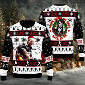 Elvis Santa Bring My Baby Back To Me Ugly Christmas Sweater