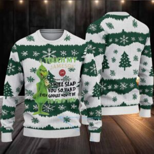 White Green Jameson Grinch Touch My Whiskey Christmas Ugly Sweater