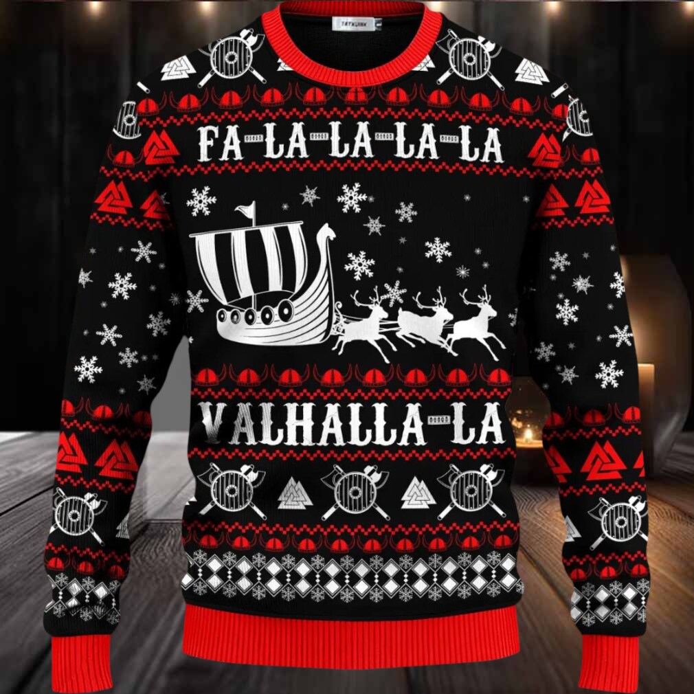 Falalalala Valhallala Viking Ships Viking Ugly Christmas Sweater Falalalala Valhallala Viking Ships Viking Ugly Christmas Sweater