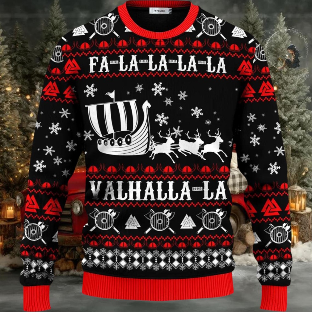 Falalalala Valhallala Viking Ships Viking Ugly Christmas Sweater Falalalala Valhallala Viking Ships Viking Ugly Christmas Sweater