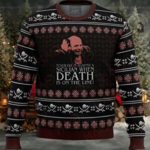 Festive Sicilian Quote Sweater – Funny Holiday Knitwear Gift For Movie Lovers