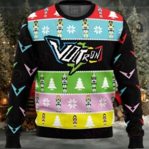 Festive Voltron Ugly Christmas Sweater – Retro Pixel Design For Fans