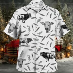Fleckvieh Pattern Hawaiian Shirt Fleckvieh Gift