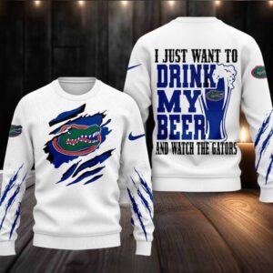 Florida Gators NCAA I Just Want To Drink My Beer And Watch Aggies Ugy Christmas Sweater