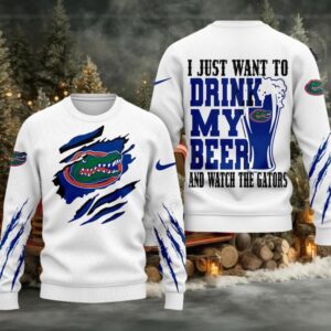 Florida Gators NCAA I Just Want To Drink My Beer And Watch Aggies Ugy Christmas Sweater