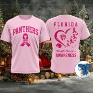 Florida Panthers 2025 NHL Pink Breast Cancer Awareness All Over Print Shirt