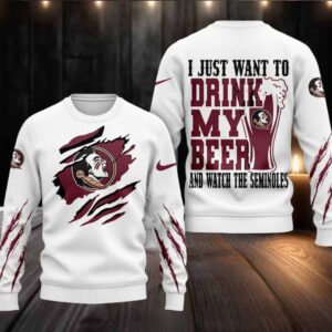 Florida State Seminoles NCAA I Just Want To Drink My Beer And Watch Aggies Ugy Christmas Sweater
