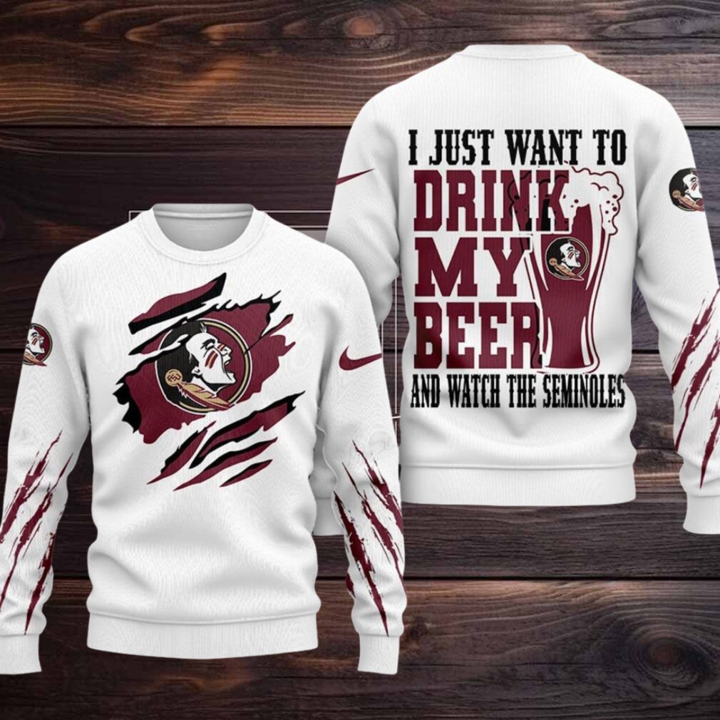 Florida State Seminoles NCAA I Just Want To Drink My Beer And Watch Aggies Ugy Christmas Sweater Florida State Seminoles NCAA I Just Want To Drink My Beer And Watch Aggies Ugy Christmas Sweater