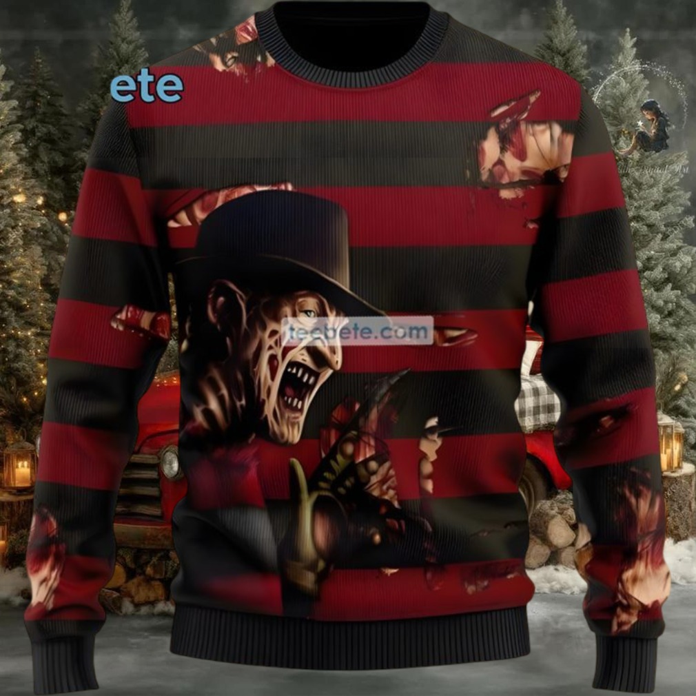Freddy Krueger A Nightmare On Elm Street Ugly Sweaters For Couples Red Black Freddy Krueger A Nightmare On Elm Street Ugly Sweaters For Couples Red Black