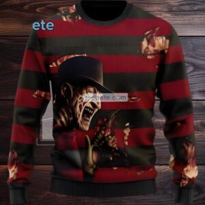 Freddy Krueger A Nightmare On Elm Street Ugly Sweaters For Couples Red Black