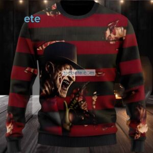 Freddy Krueger A Nightmare On Elm Street Ugly Sweaters For Couples Red Black