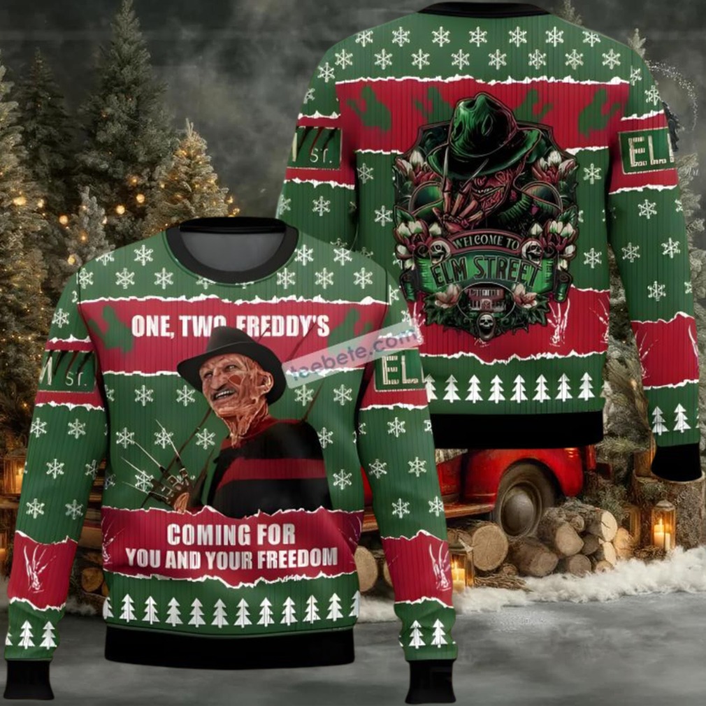 Freddy Krueger Coming For You And Your Freedom Ugly Sweaters For Couples Green Freddy Krueger Coming For You And Your Freedom Ugly Sweaters For Couples Green