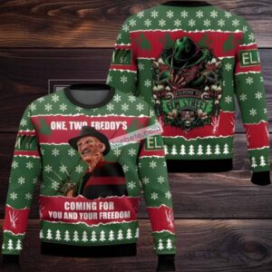 Freddy Krueger Coming For You And Your Freedom Ugly Sweaters For Couples Green