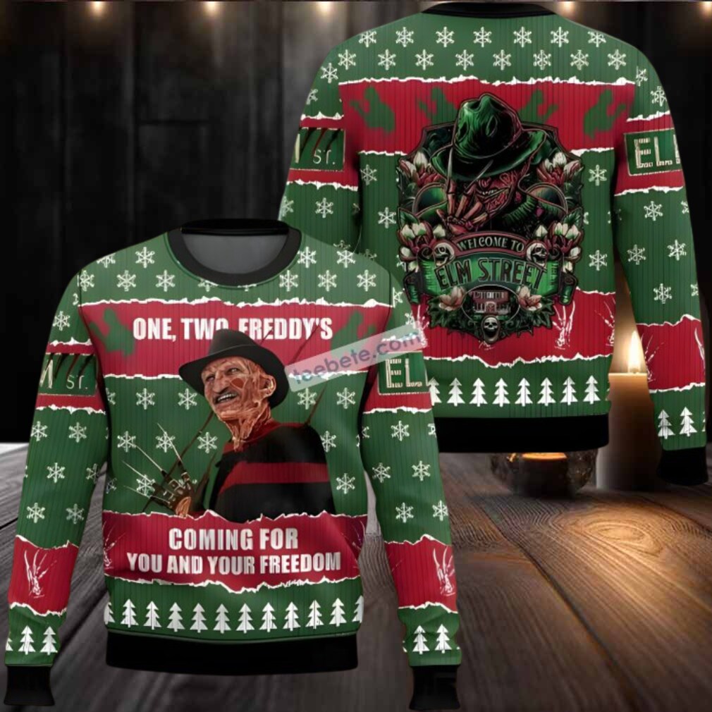 Freddy Krueger Coming For You And Your Freedom Ugly Sweaters For Couples Green Freddy Krueger Coming For You And Your Freedom Ugly Sweaters For Couples Green