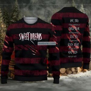 Freddy Krueger Horror Movie Ugly Xmas Sweaters Red Black Funny
