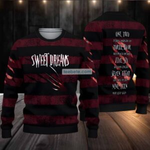 Freddy Krueger Horror Movie Ugly Xmas Sweaters Red Black Funny