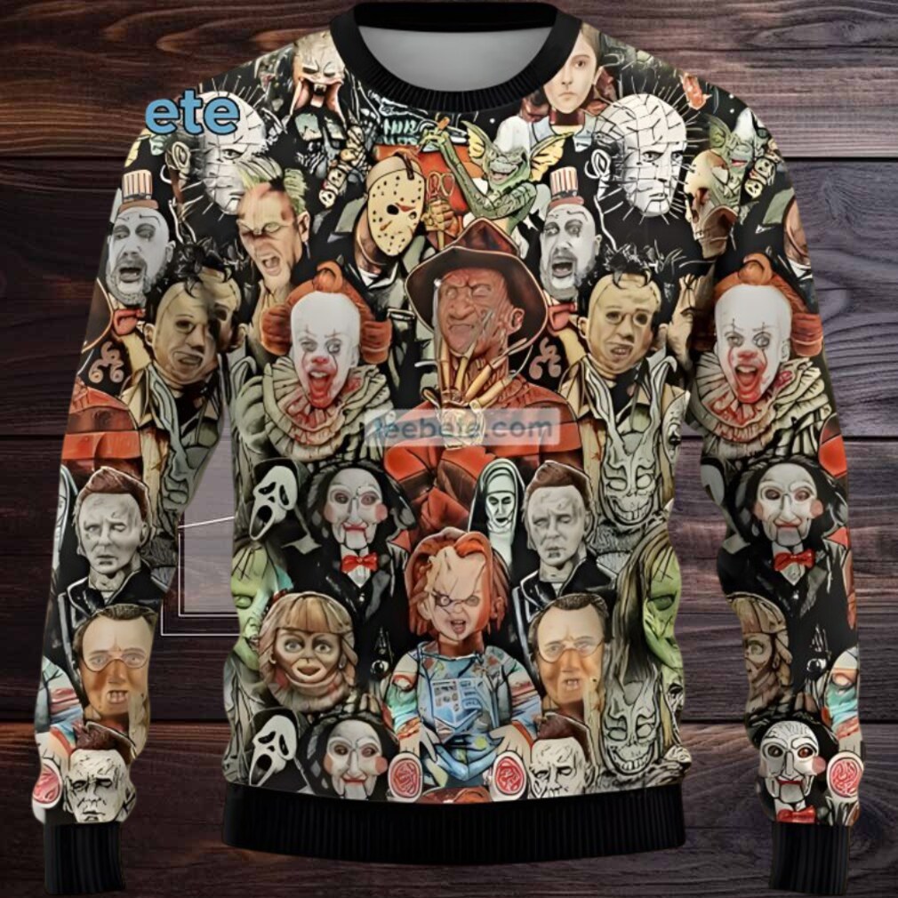 Freddy Krueger Jason Voorhees Chucky Ugly Cardigan Christmas Black Freddy Krueger Jason Voorhees Chucky Ugly Cardigan Christmas Black