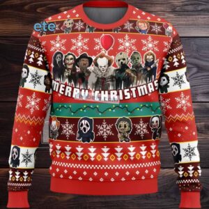 Freddy Krueger Merry Christmas Nightmare Of Halloween Ugly Christmas Sweater Red