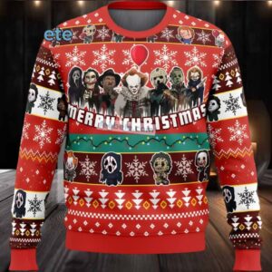 Freddy Krueger Merry Christmas Nightmare Of Halloween Ugly Christmas Sweater Red
