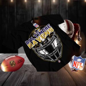 Men's Black Baltimore Ravens Helmet Graphic T Shirt